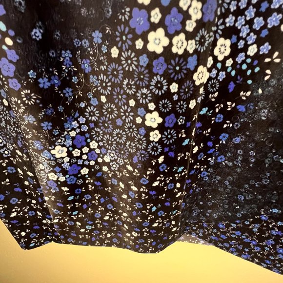 ELIE TAHARI Rosanna Blue Velvet Floral Sleeveless Summer Sheath Dress size 16 - Picture 8 of 13